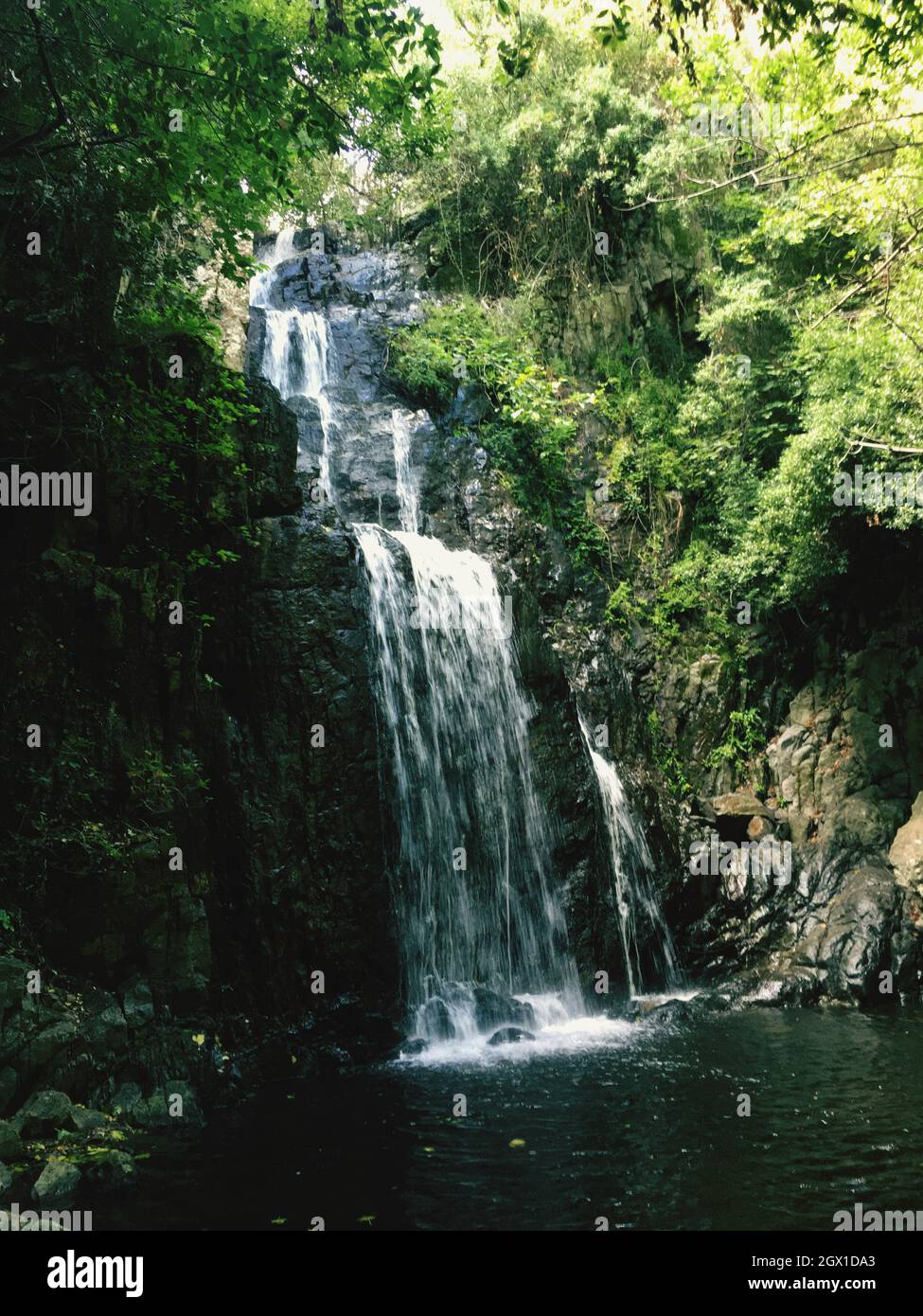 Vista panoramica della cascata nella foresta, Sos Molinos, Santu Lussurgiu,  Sardegna Foto stock - Alamy