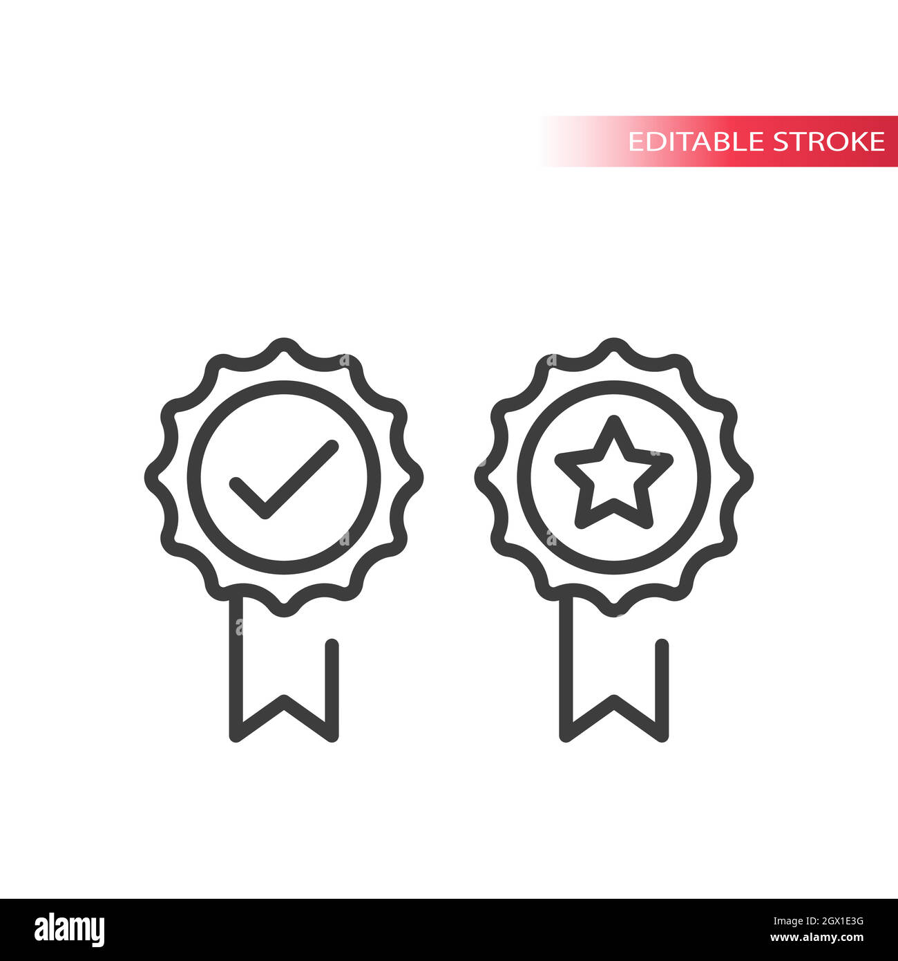 Badge di riconoscimento di qualità con segno di spunta e icona a forma di stella Illustrazione Vettoriale