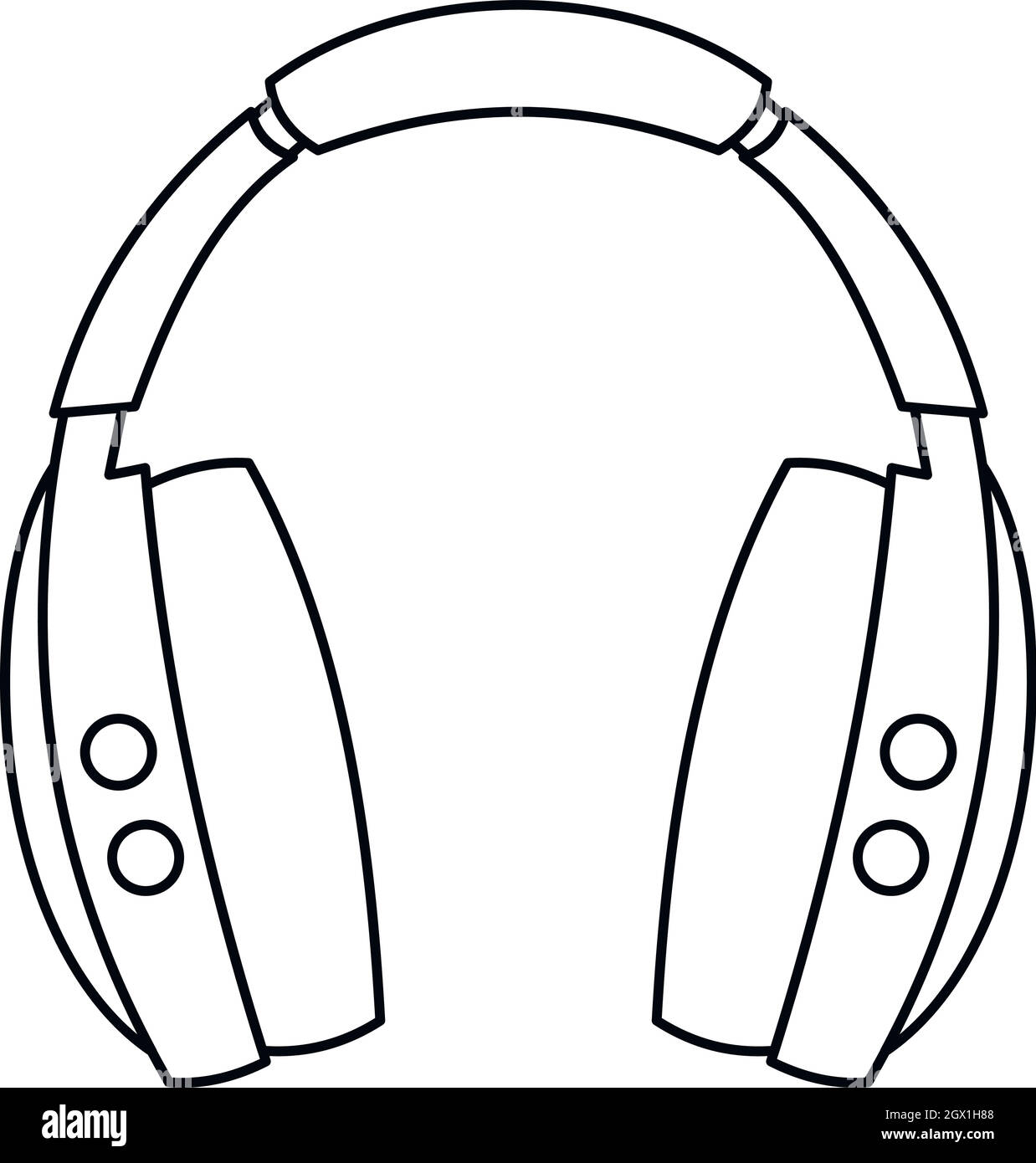 Cuffie wireless, l'icona di stile di contorno Illustrazione Vettoriale