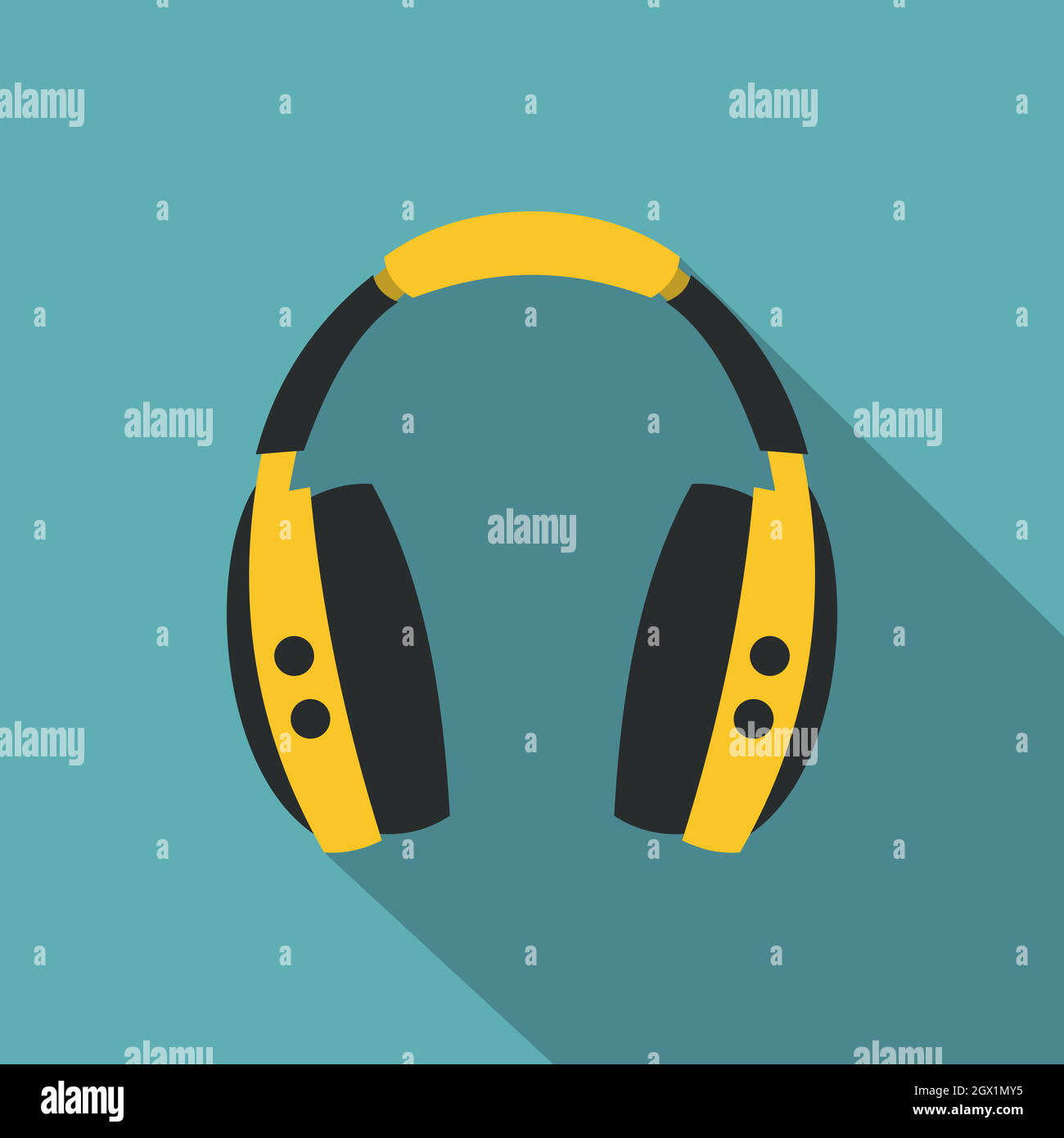 Cuffie senza fili icona, stile piatto Illustrazione Vettoriale