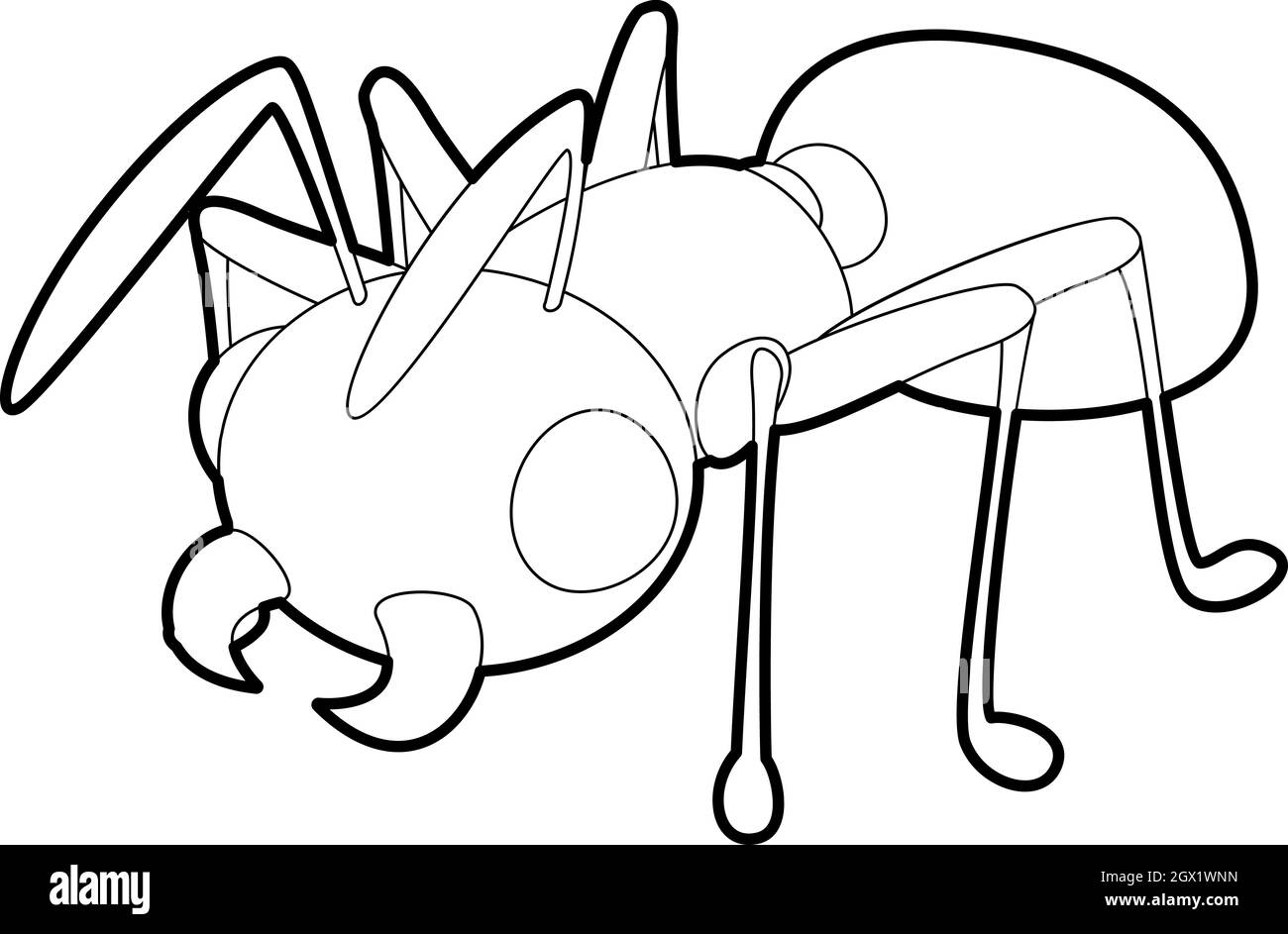 Icona di Ant, stile contorno Illustrazione Vettoriale