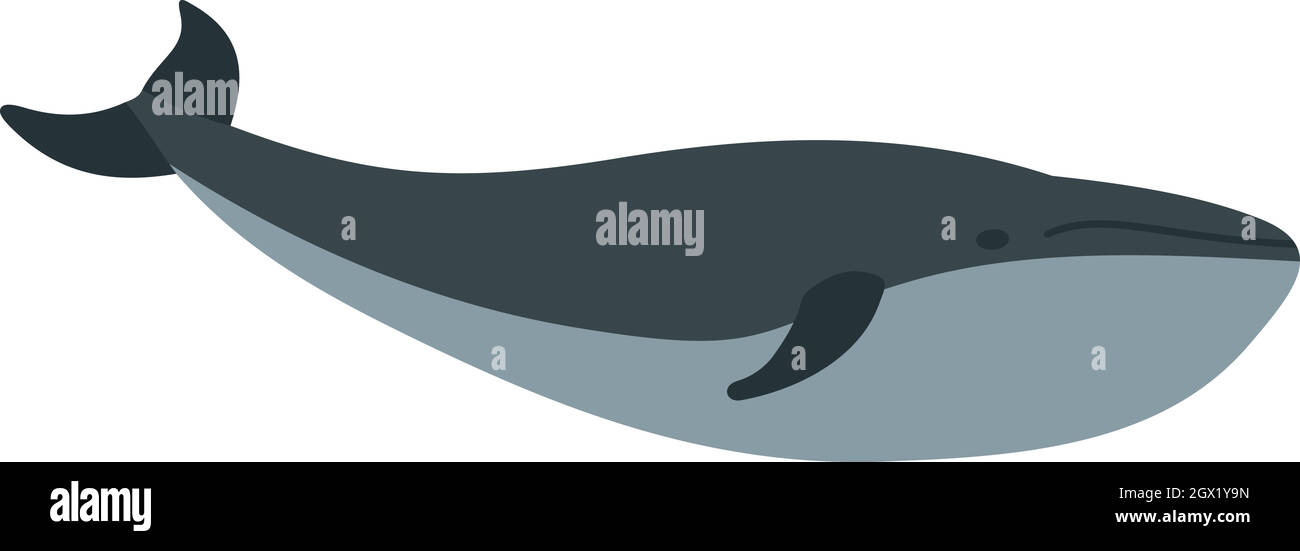 Icona di balena, stile piatto Illustrazione Vettoriale