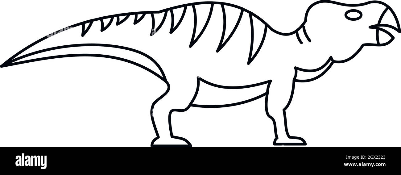 Icona Hadrosaurid, stile contorno Illustrazione Vettoriale