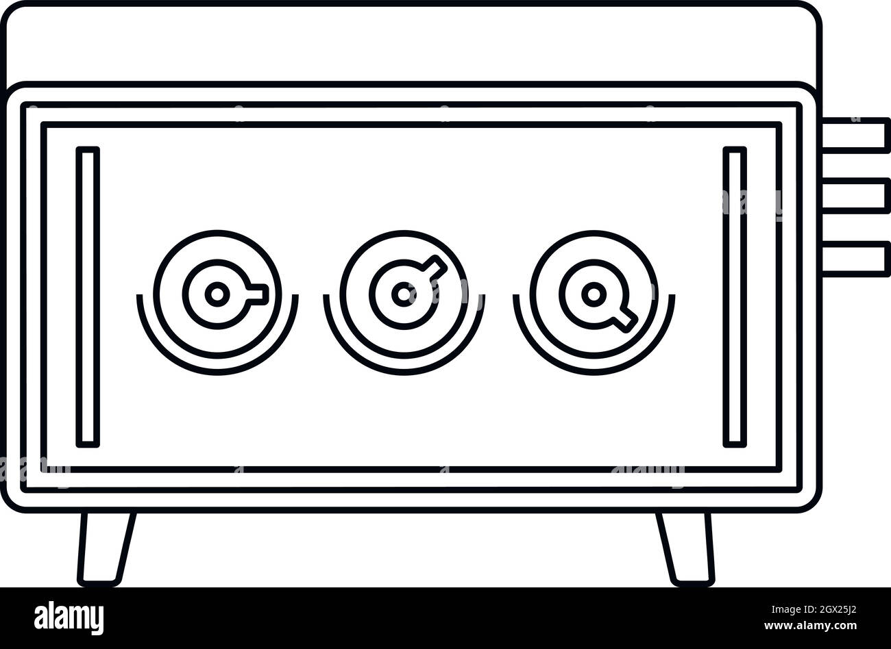 Attrezzature musicali icona, stile contorno Illustrazione Vettoriale