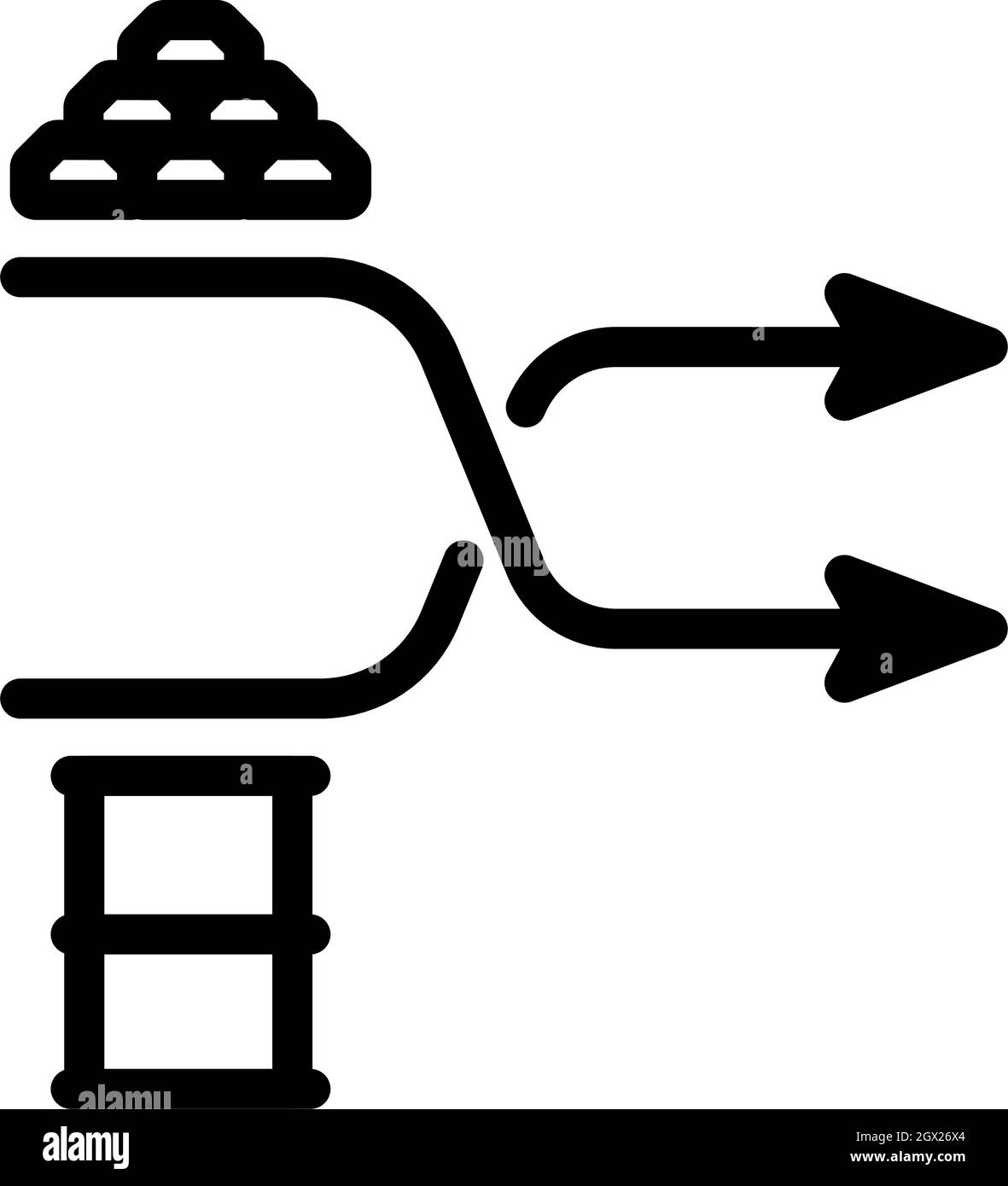 Icona del grafico di confronto oro e olio Illustrazione Vettoriale