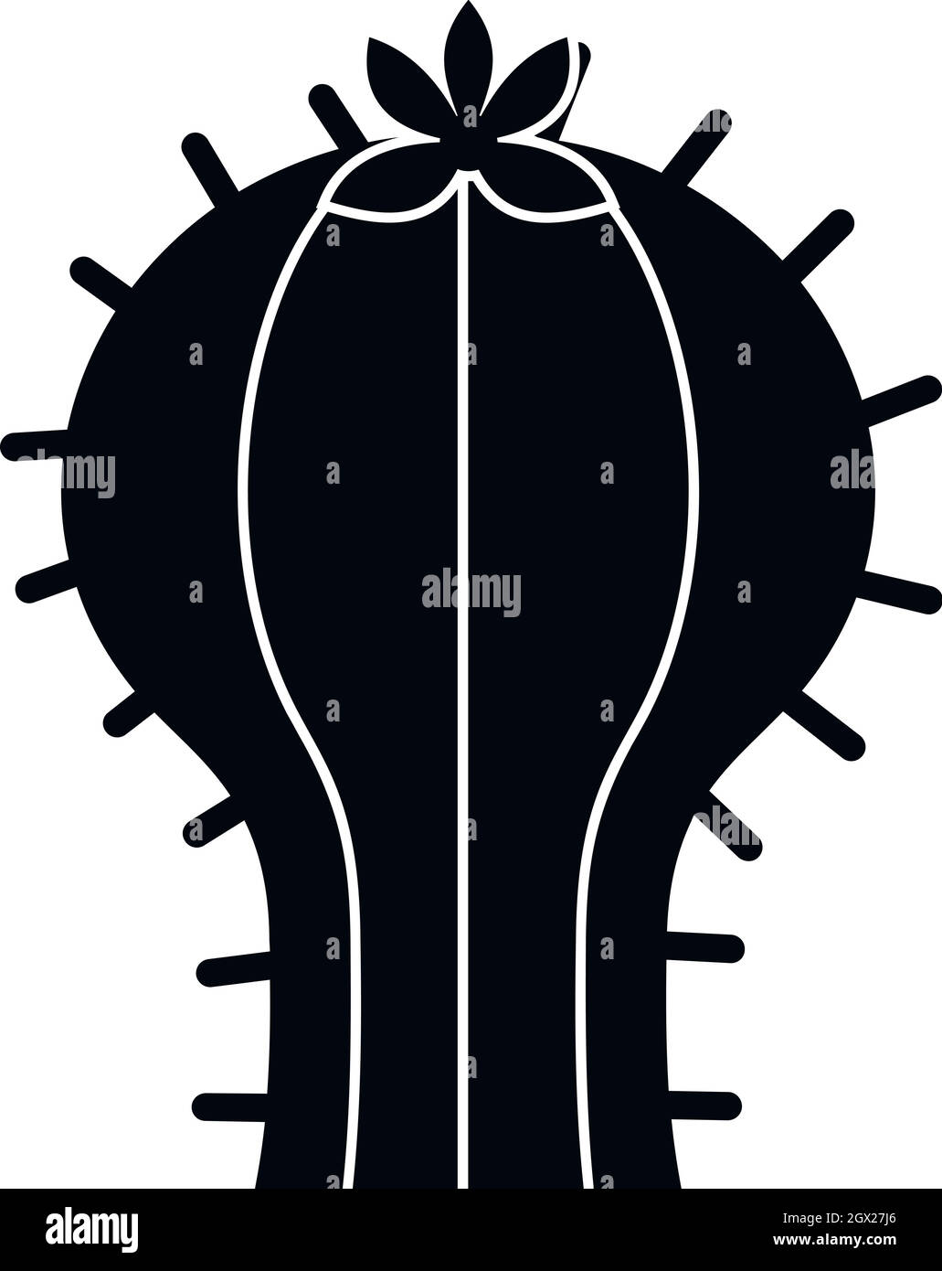 Cactus con fiore icona, stile semplice Illustrazione Vettoriale