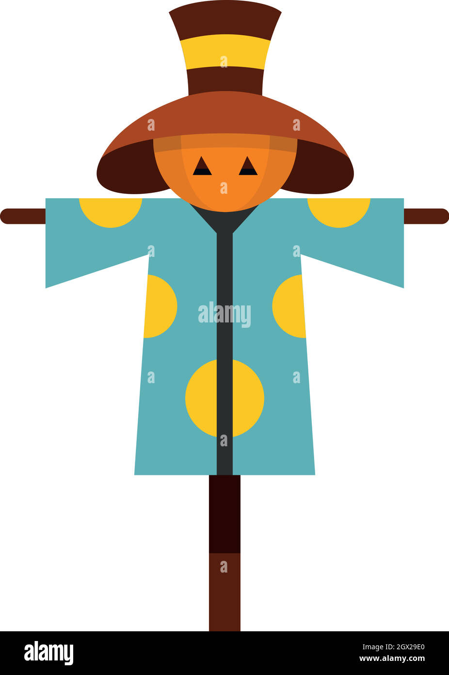 Lo Spaventapasseri icona, stile piatto Illustrazione Vettoriale