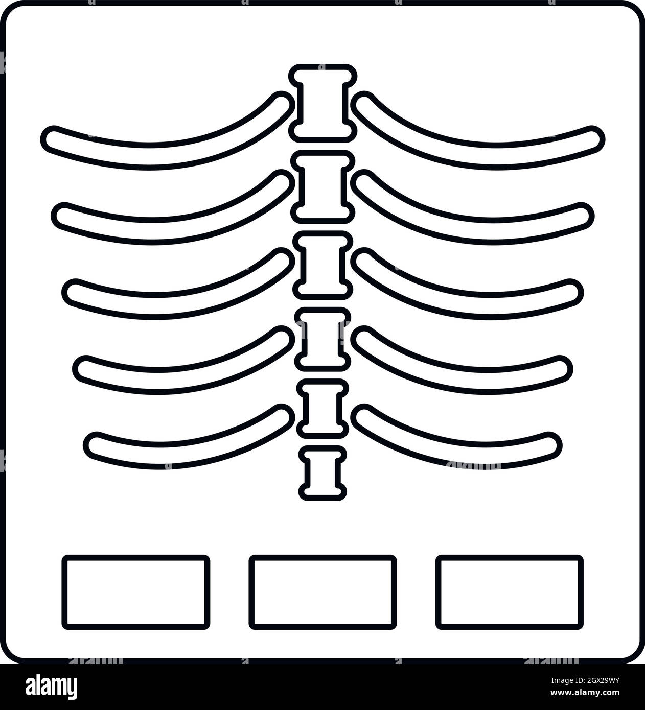 X ray icona foto, stile contorno Illustrazione Vettoriale