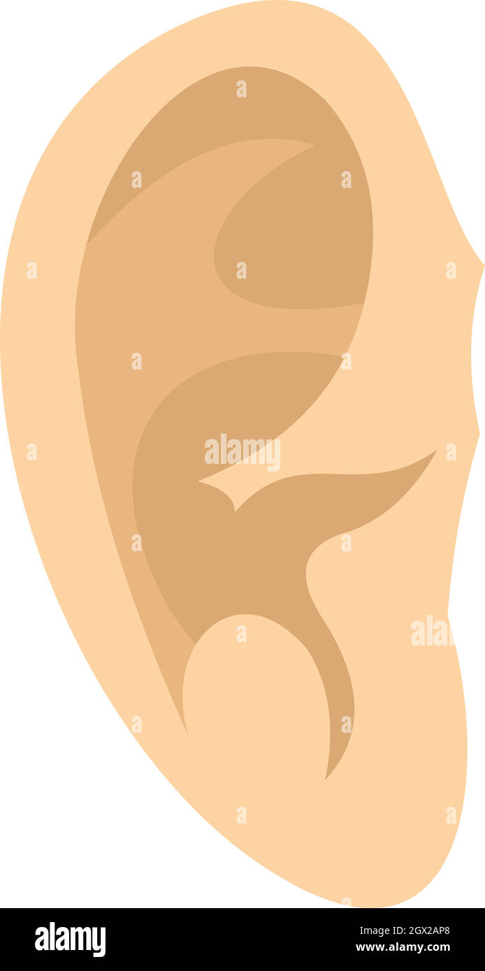 Icona dell'orecchio, stile piatto Illustrazione Vettoriale