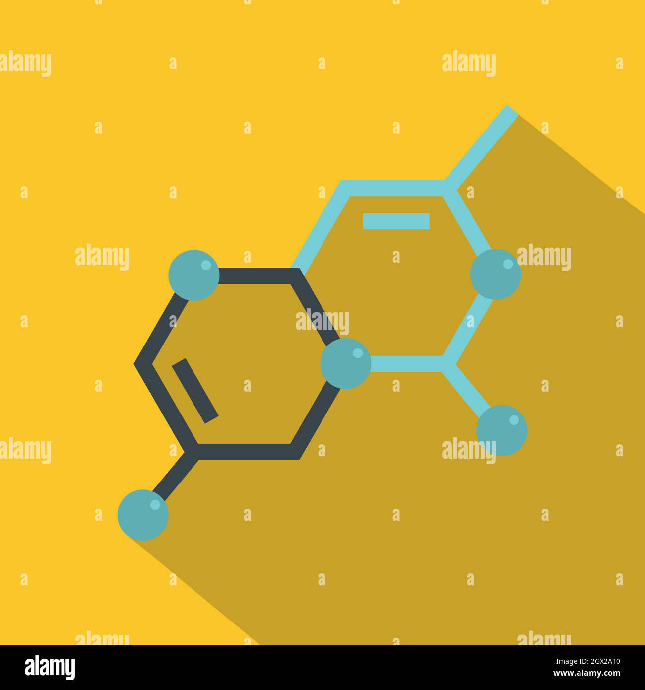 Struttura della molecola, icona di stile piatto Illustrazione Vettoriale