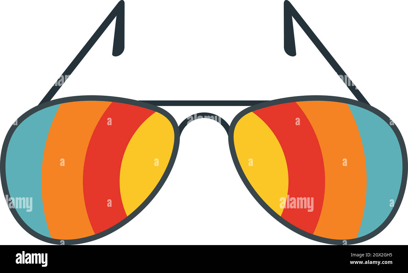 Occhiali da sole icona, stile piatto Illustrazione Vettoriale
