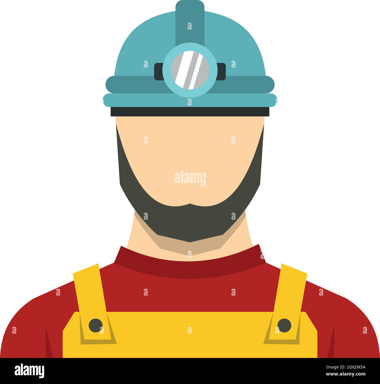 Minatore maschio icona, stile piatto Illustrazione Vettoriale