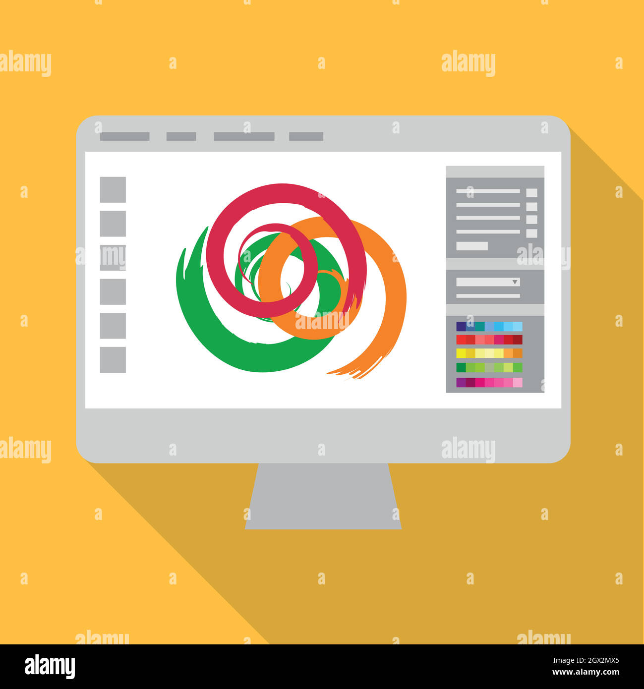 Icona di monitor, uno stile piatto Illustrazione Vettoriale