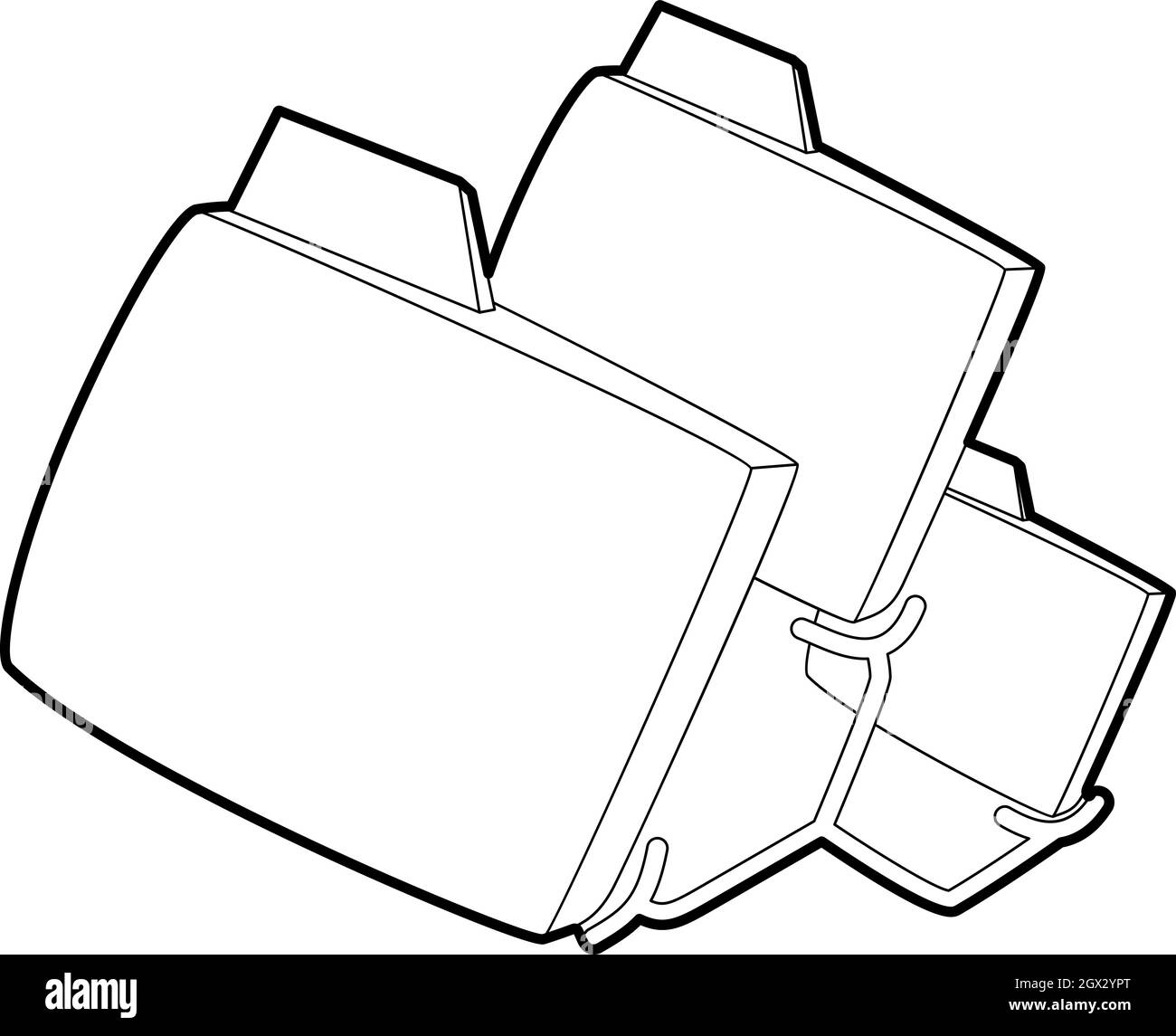 Ripiegate icona database, stile contorno Illustrazione Vettoriale