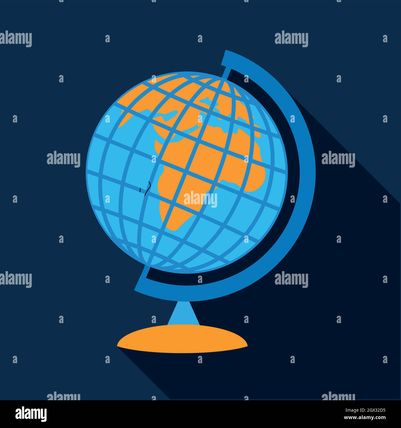 Icona a forma di globo, stile piatto Illustrazione Vettoriale