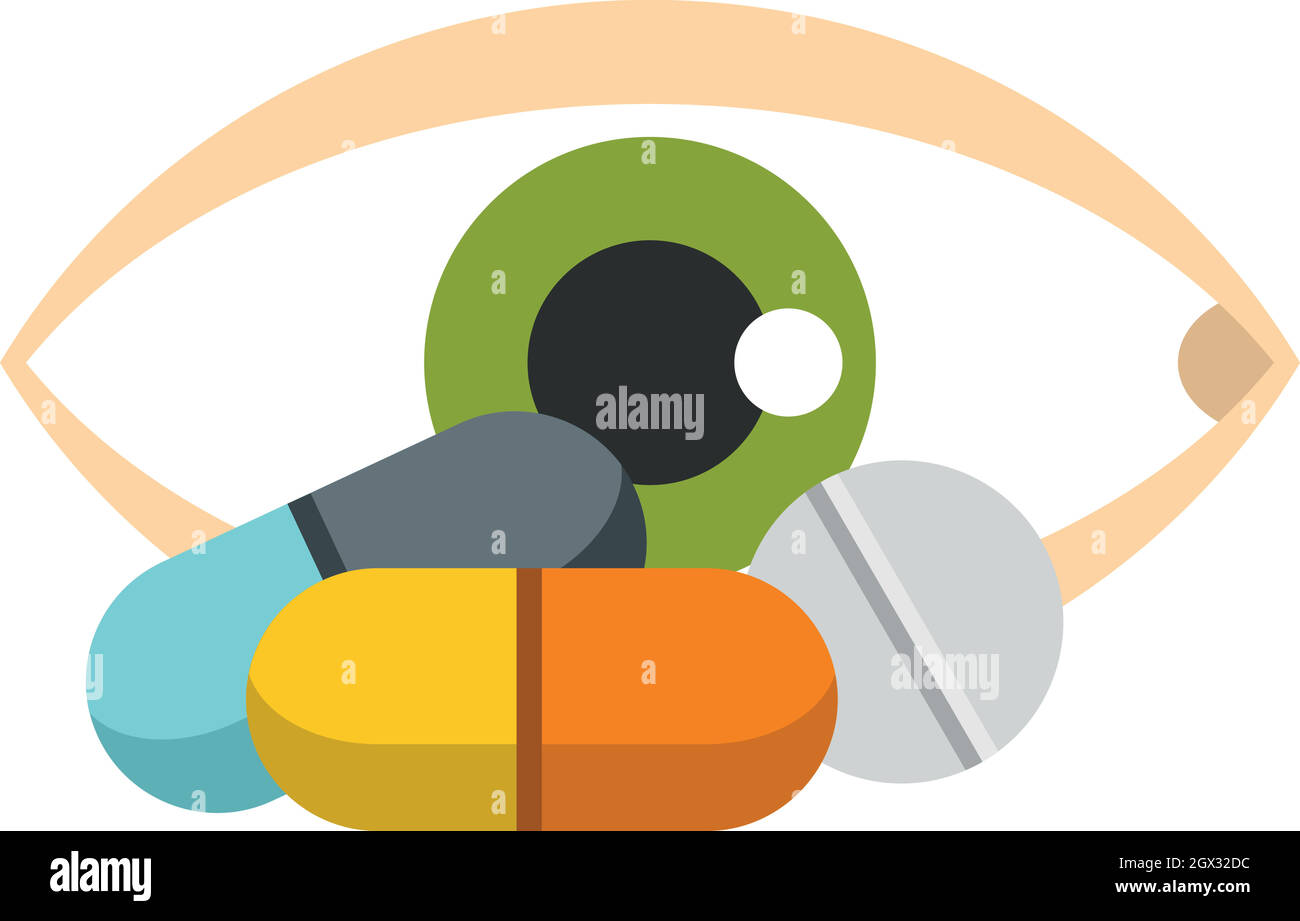 Icona occhio, stile piatto Illustrazione Vettoriale