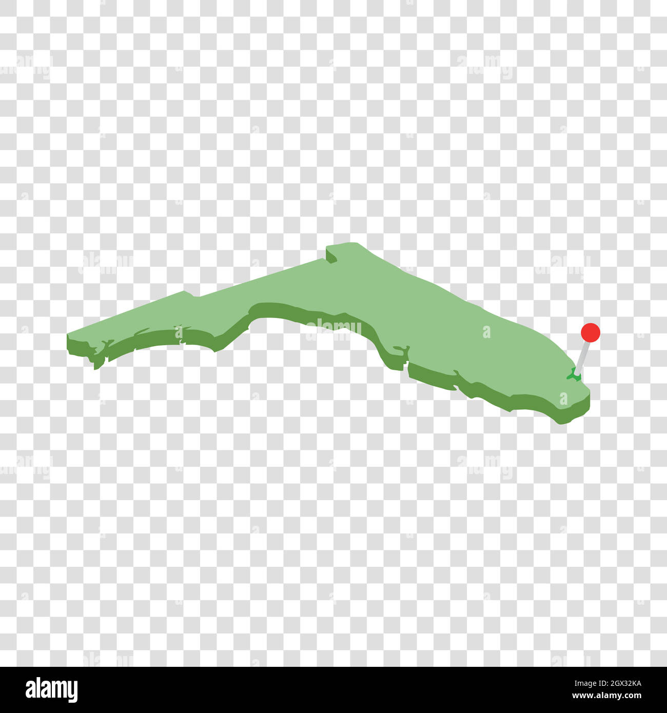 Miami sulla mappa di Florida icona isometrica Illustrazione Vettoriale