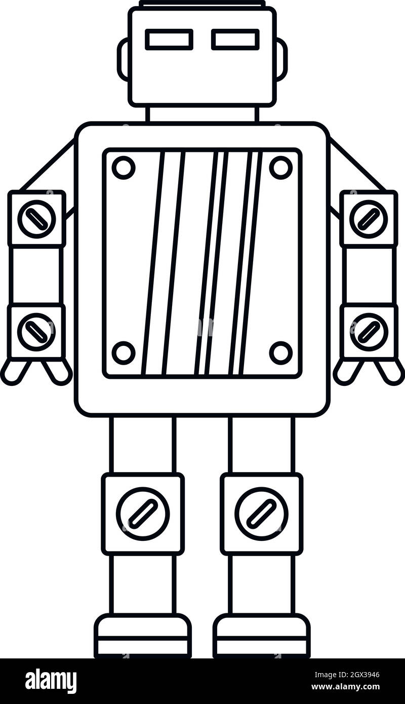 Intelligenza artificiale robot, l'icona di stile di contorno Illustrazione Vettoriale