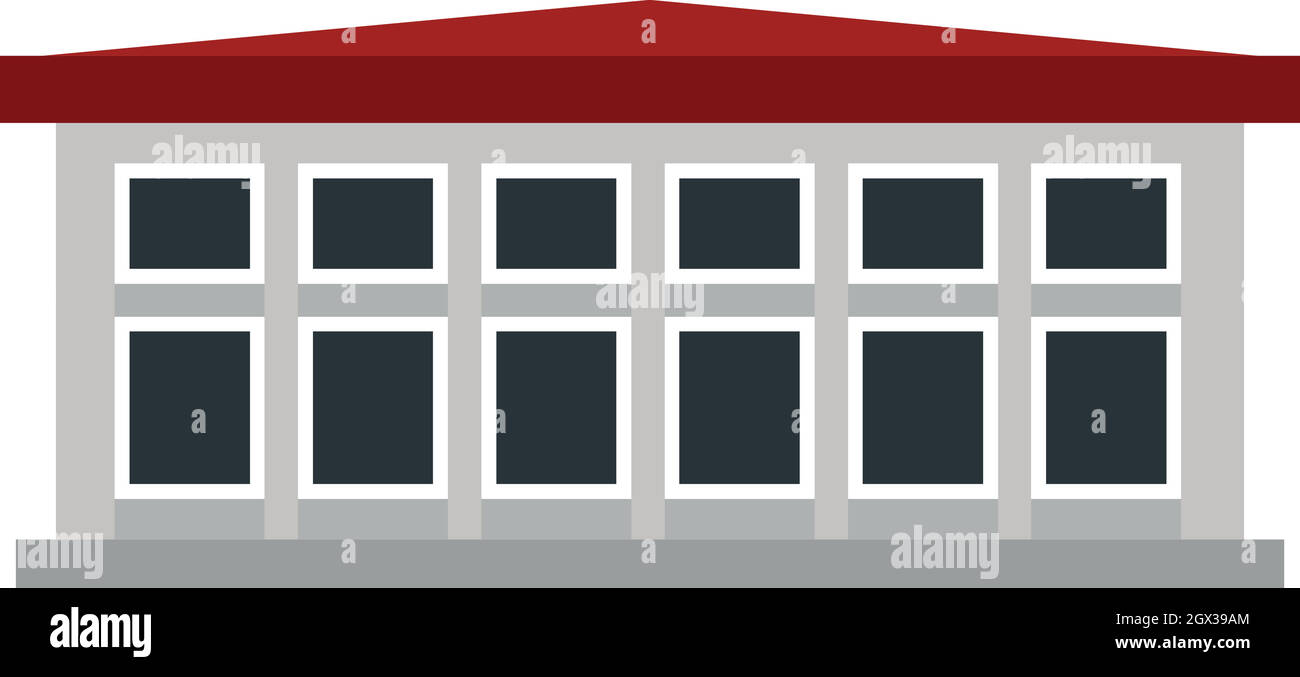 Edificio icona, stile piatto Illustrazione Vettoriale