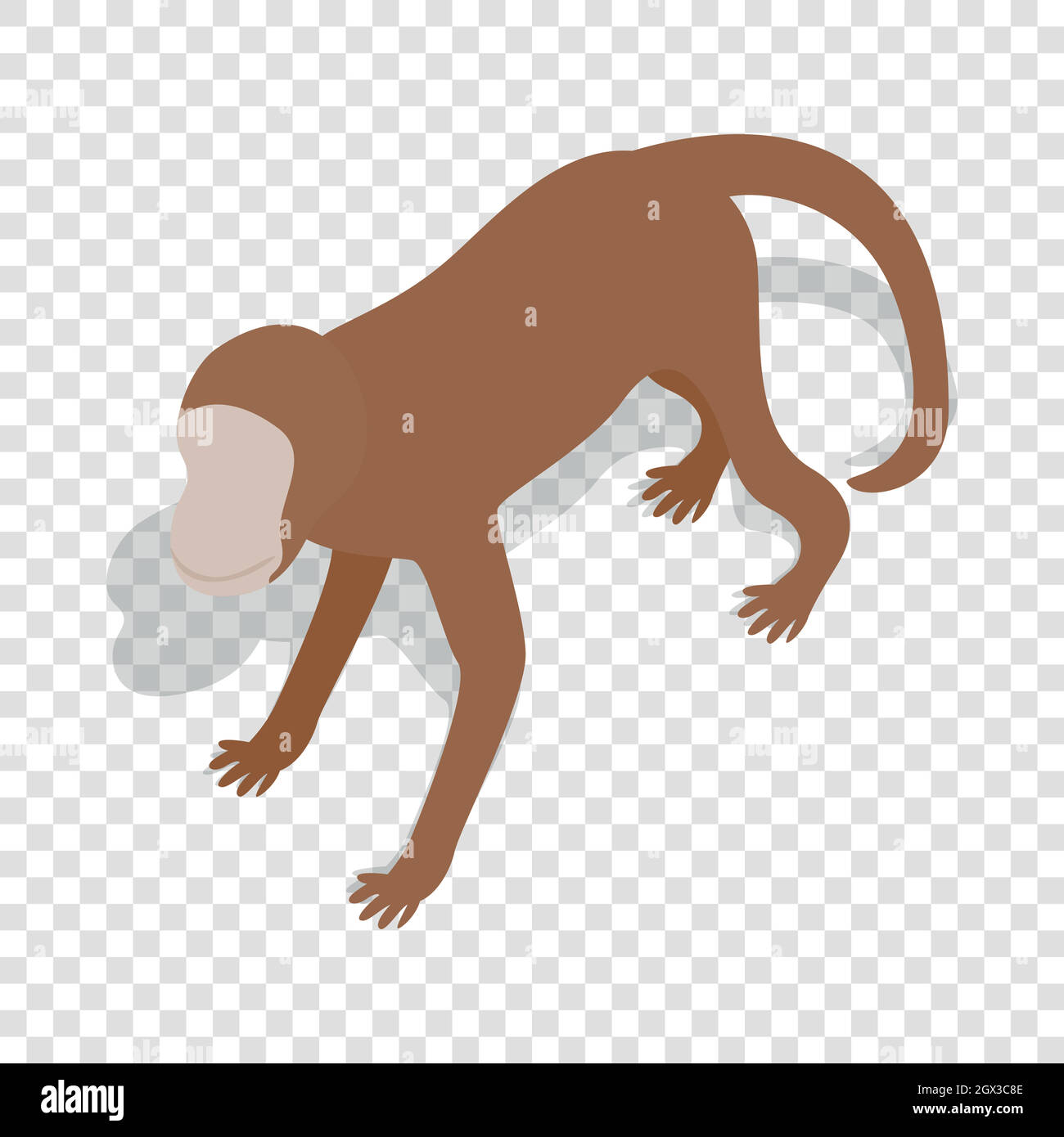 Monkey icona isometrica Illustrazione Vettoriale