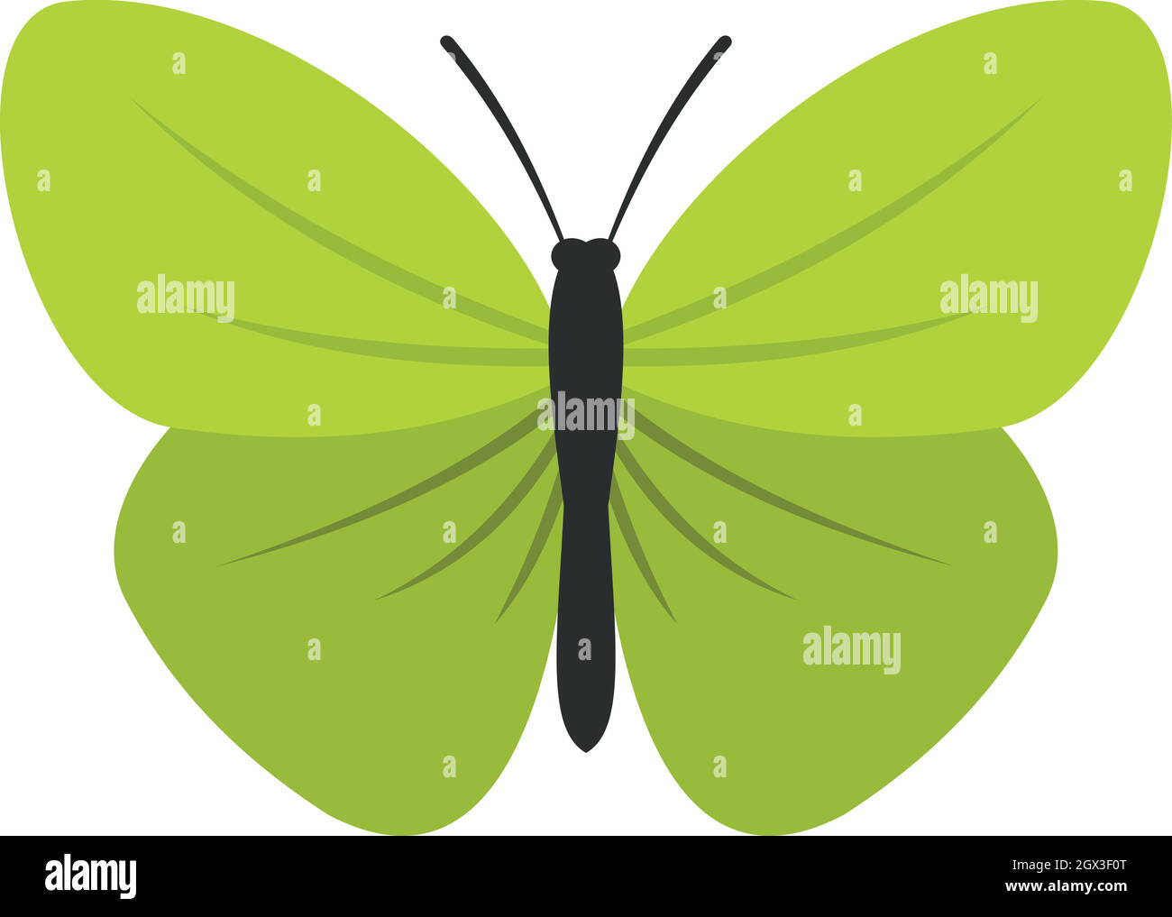 Farfalla insetto con piccole ali icona, stile piatto Illustrazione Vettoriale