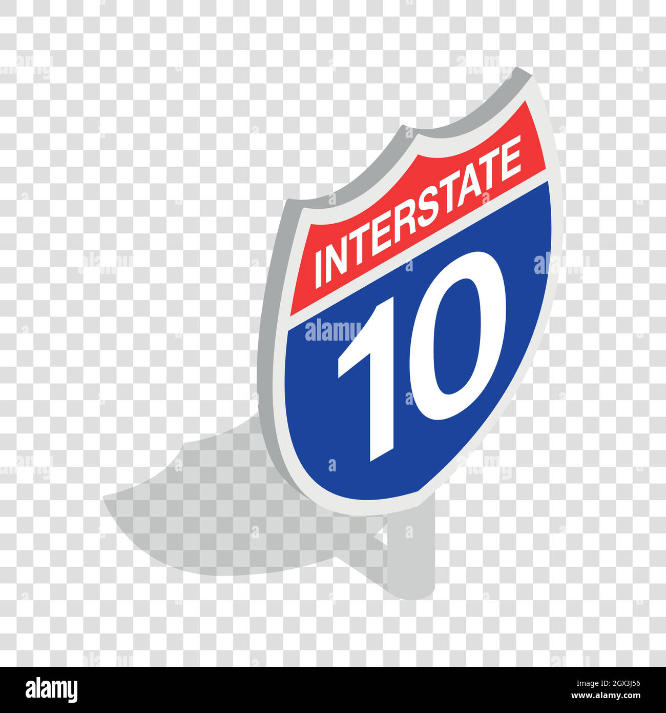 Interstate Highway segno icona isometrica Illustrazione Vettoriale