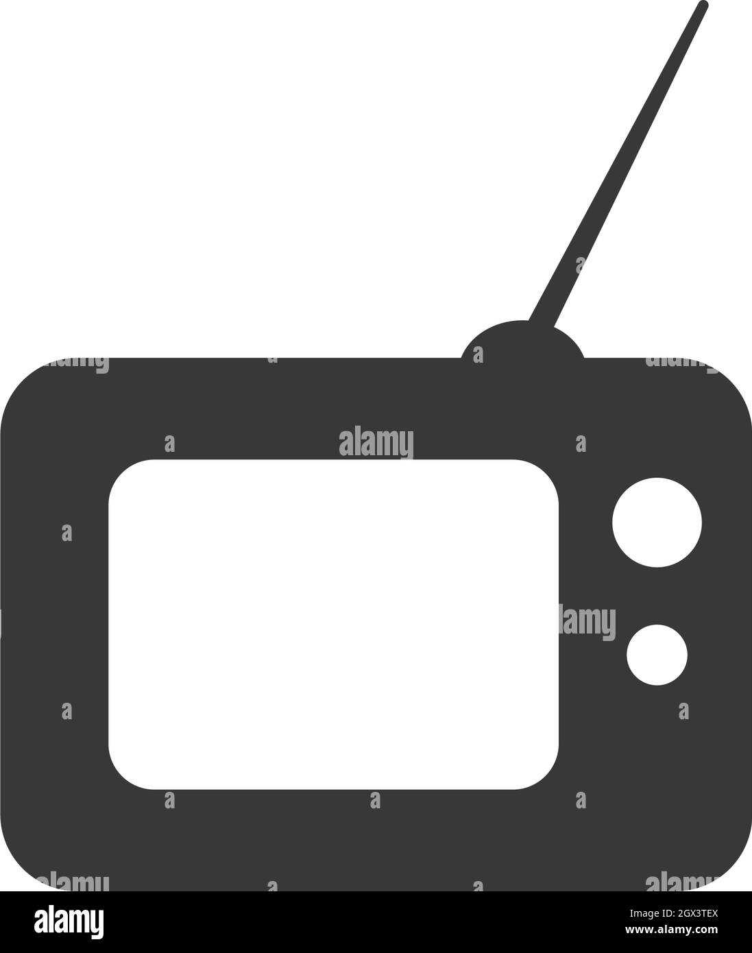 Icona piatta con il logo del televisore Illustrazione Vettoriale