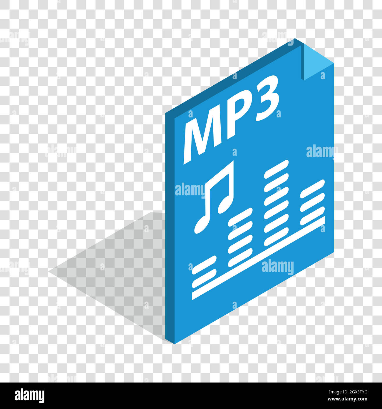 Formato file MP3 icona isometrica Illustrazione Vettoriale