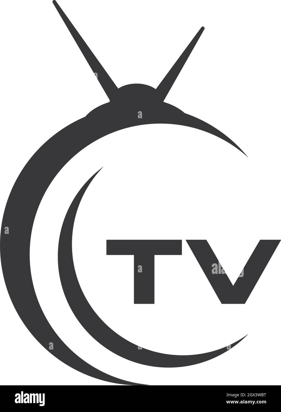 Icona piatta con il logo del televisore Illustrazione Vettoriale