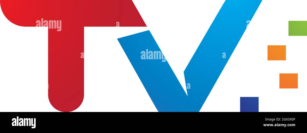 Icona piatta con il logo del televisore Illustrazione Vettoriale