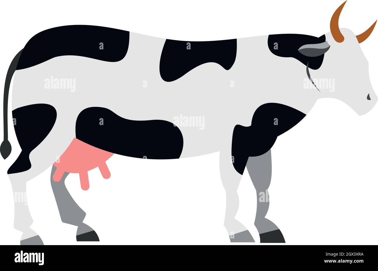 Icona di mucca, di tipo piatto Illustrazione Vettoriale