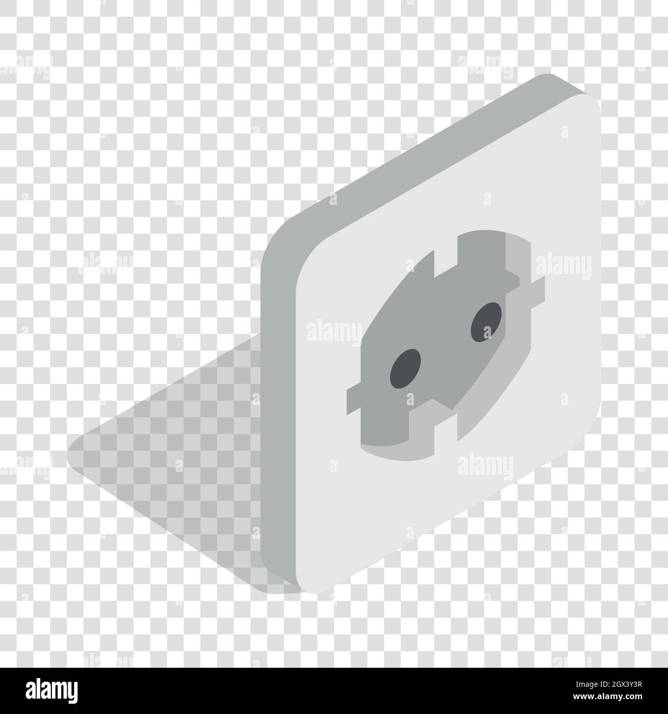 Bianco elettrico presa icona isometrica Illustrazione Vettoriale