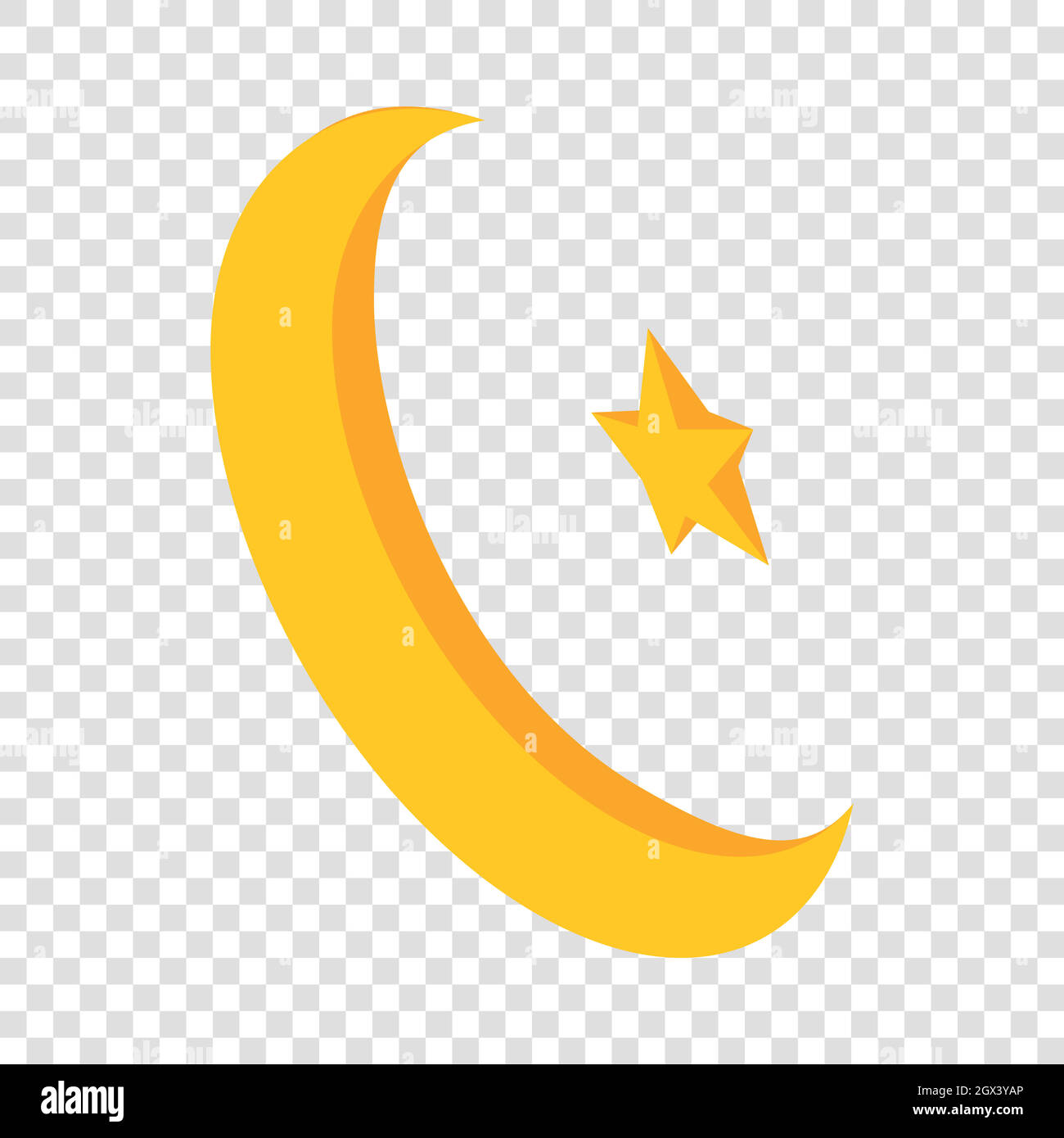 Stella e Mezzaluna icona isometrica Illustrazione Vettoriale