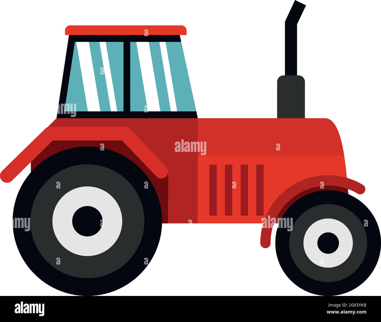 Icona del trattore, stile piatto Illustrazione Vettoriale