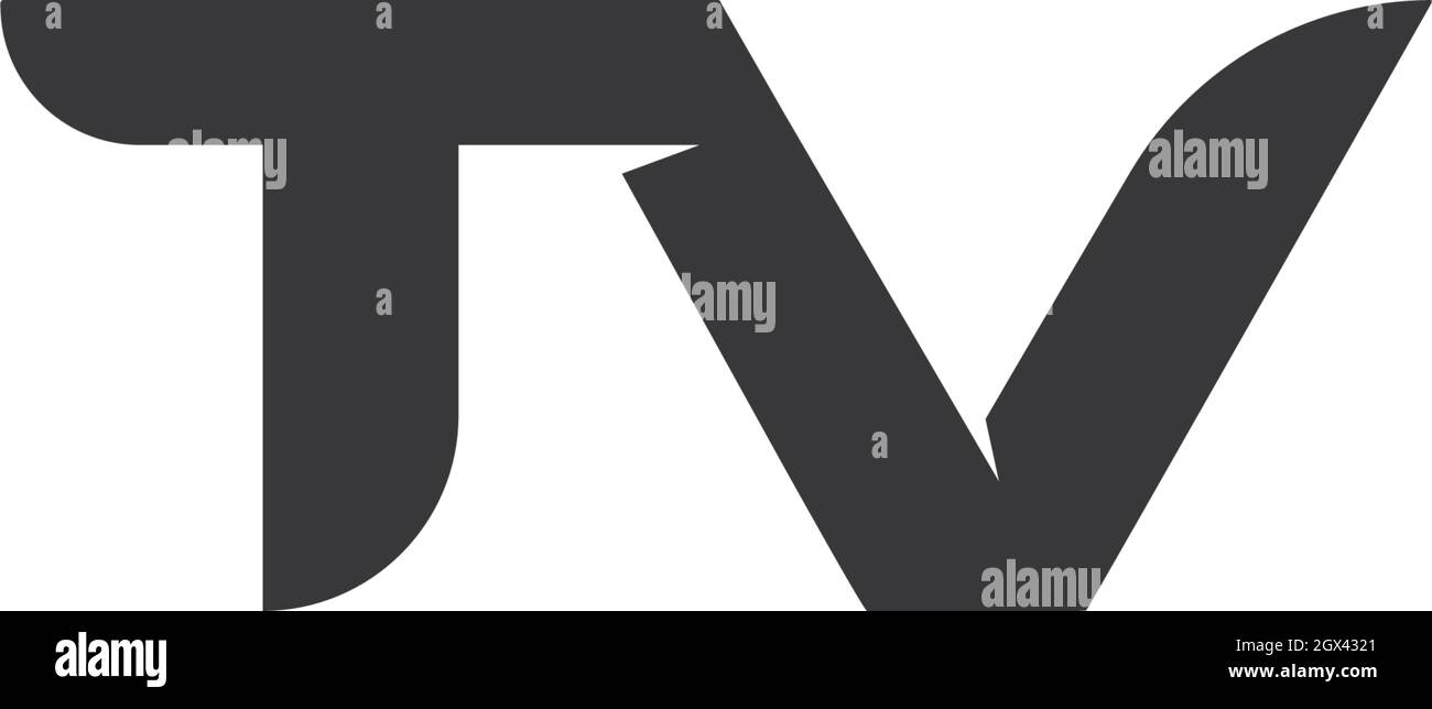 Icona piatta con il logo del televisore Illustrazione Vettoriale