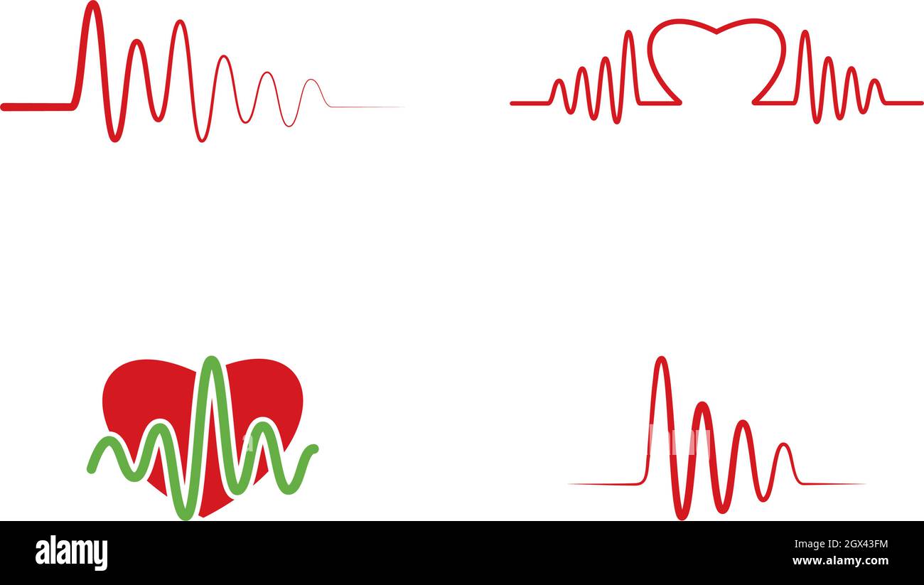 immagine vettoriale della linea del battito cardiaco Illustrazione Vettoriale