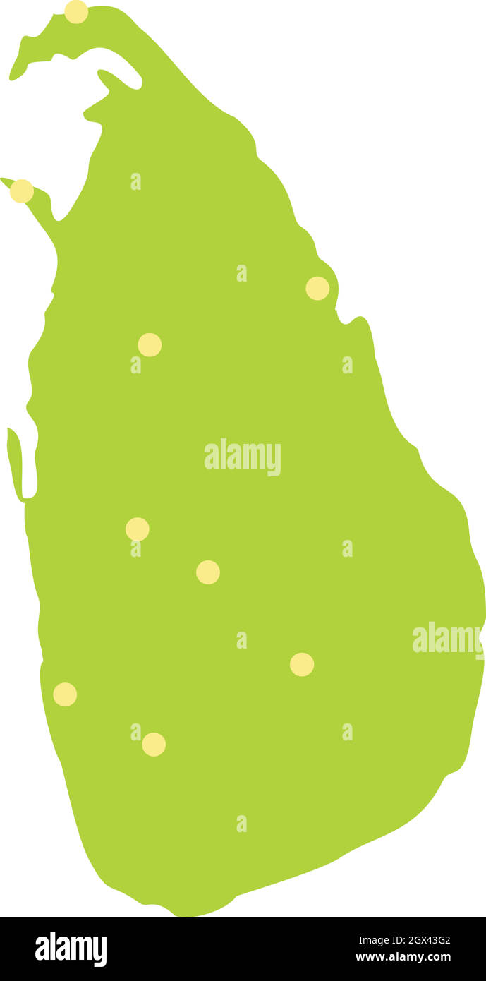 Sri Lanka mappa verde icona, stile piatto Illustrazione Vettoriale