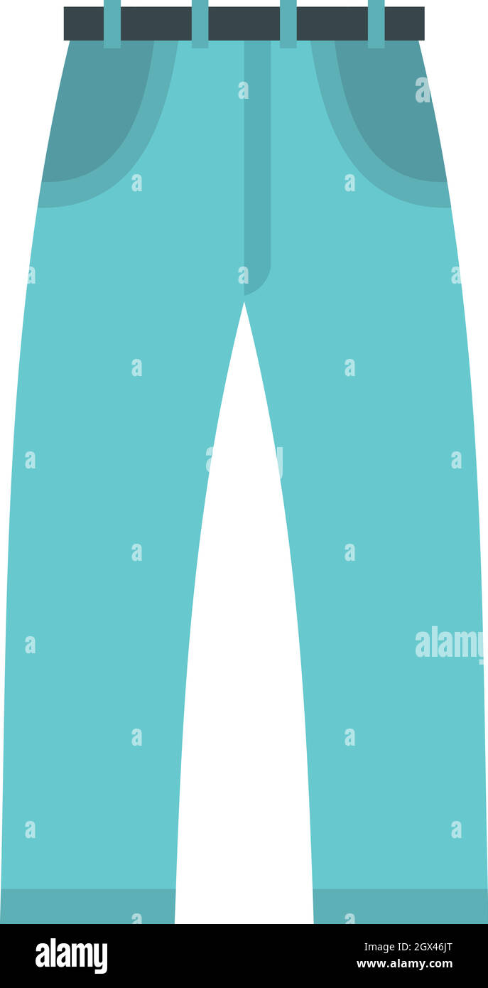 Icona di jeans, stile piatto Illustrazione Vettoriale