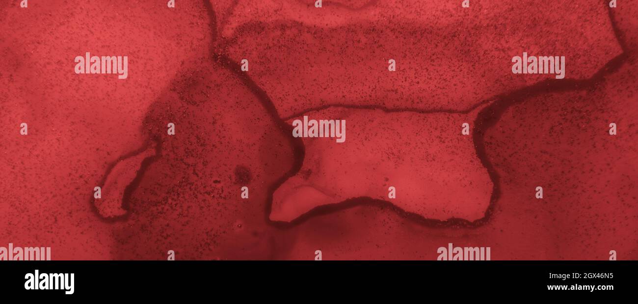 Sangue grungo sfondo. Carta da parati Red Fluid. Foto Stock