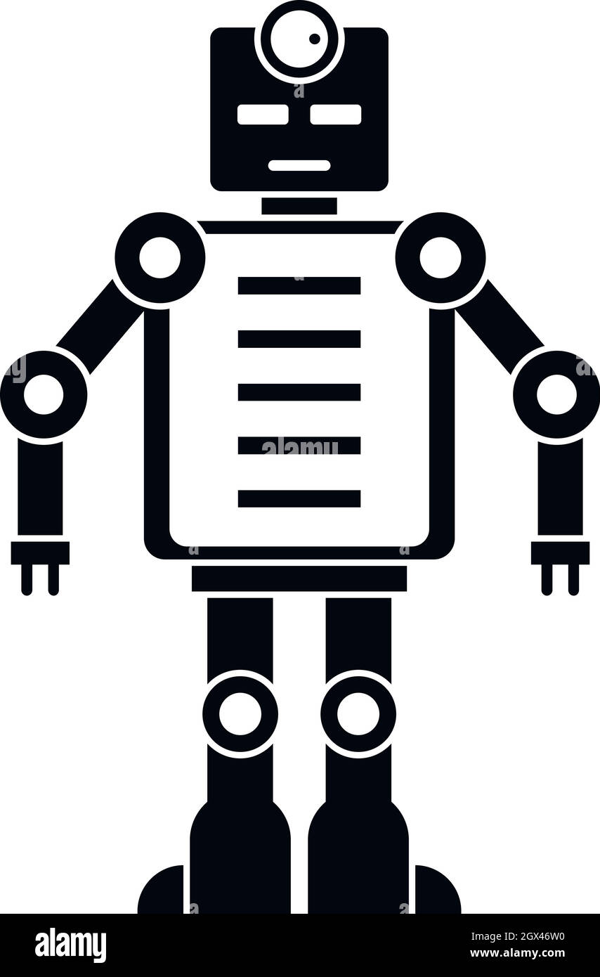 Intelligenza artificiale robot, icona di stile semplice Illustrazione Vettoriale