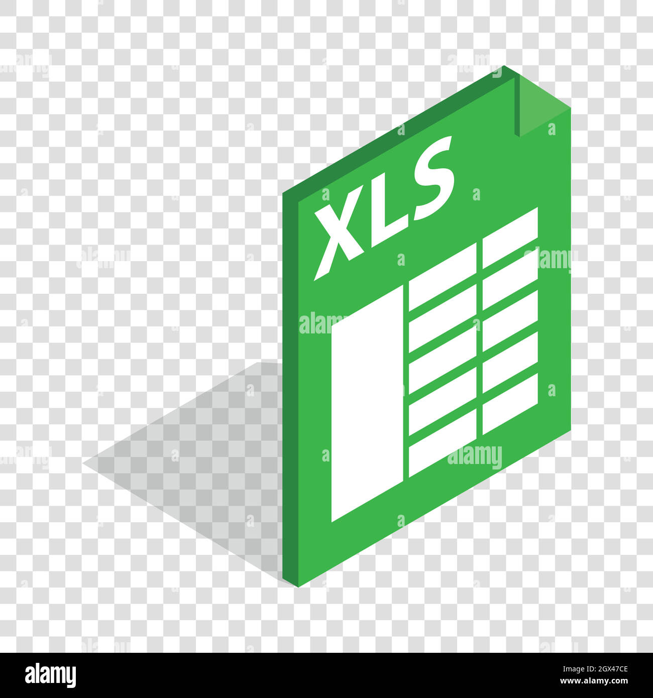 Formato file xls icona isometrica Illustrazione Vettoriale