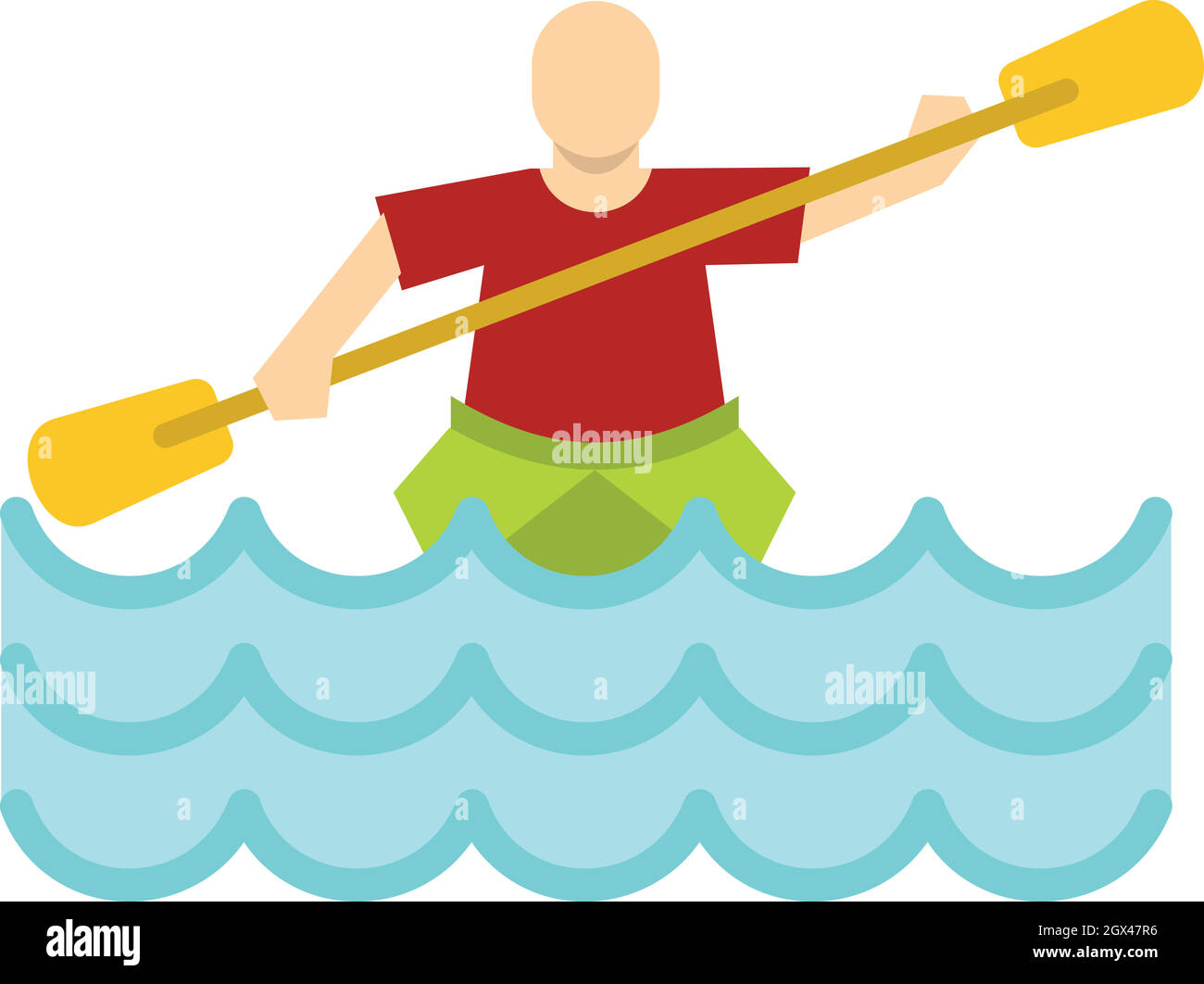 Il kayak acqua sport icona, stile piatto Illustrazione Vettoriale