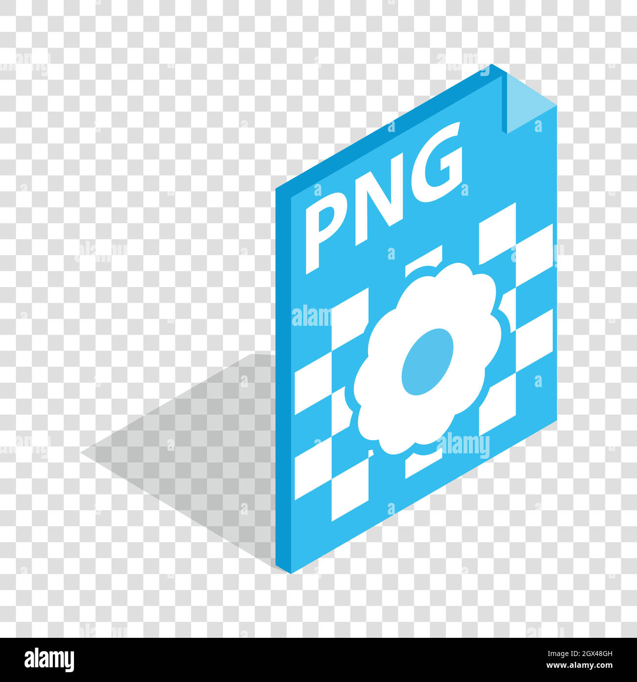 File immagine PNG estensione icona isometrica Illustrazione Vettoriale
