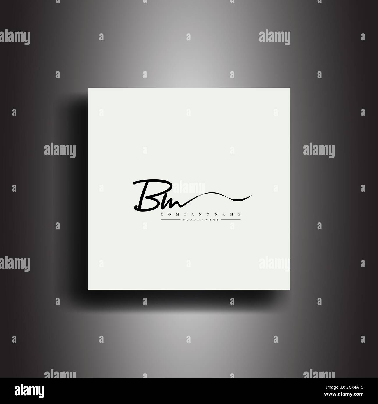 BM Signature style monogramma.icona di scrittura calligrafica e vettore di scrittura a mano Illustrazione Vettoriale