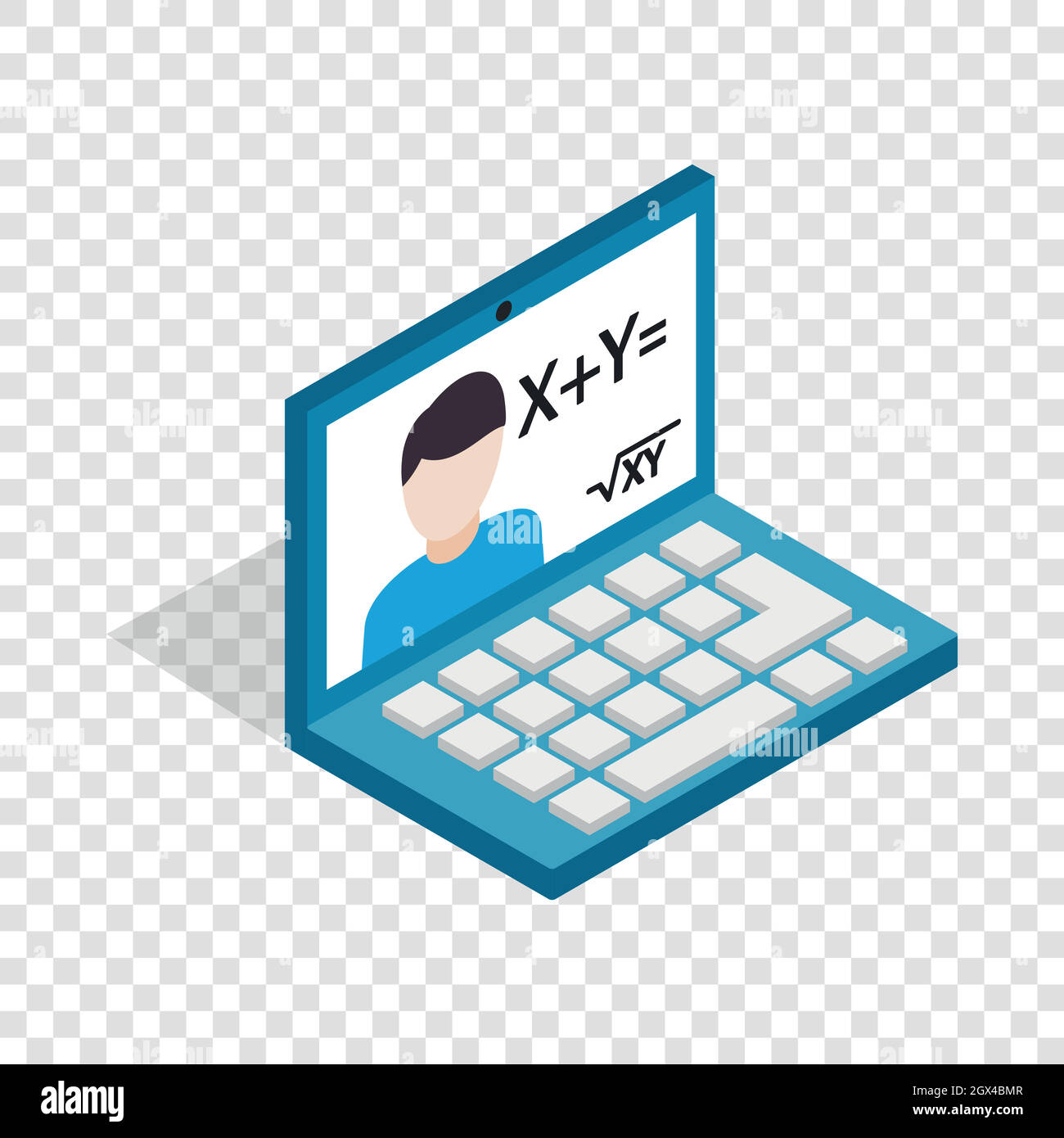 Online educazione scuola webinar icona isometrica Illustrazione Vettoriale