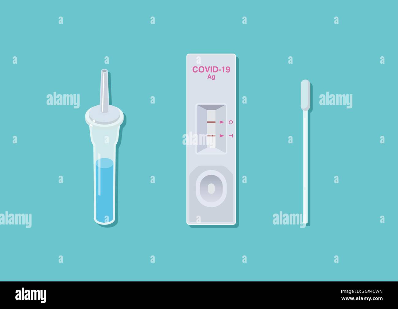 Kit per test antigene rapido. Illustrazione vettoriale Illustrazione Vettoriale