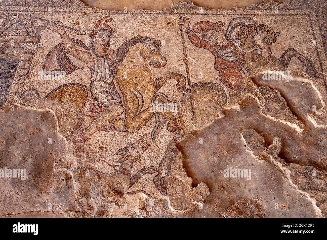 Israele, Bassa Galilea, Zippori National Park della città di Zippori (Sepphoris) un romano periodo bizantino la città con un abbondanza di mosaici della Casa del Nilo Foto Stock
