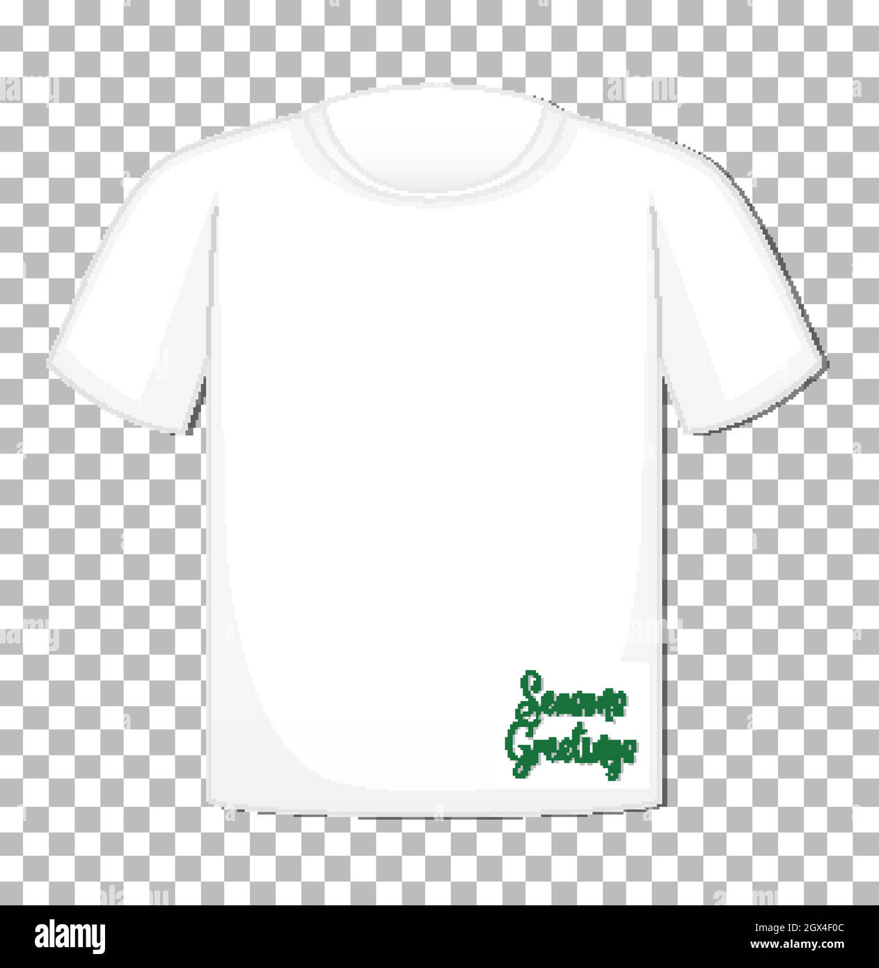 Testo di saluto Seasons su t-shirt isolata su sfondo trasparente Illustrazione Vettoriale