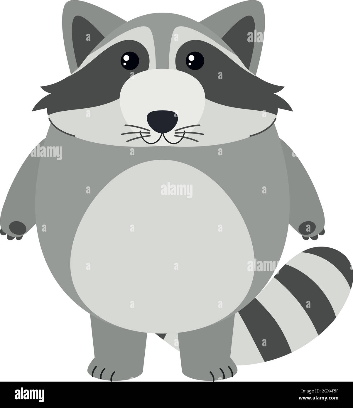 Carino raccoon con corpo rotondo Illustrazione Vettoriale
