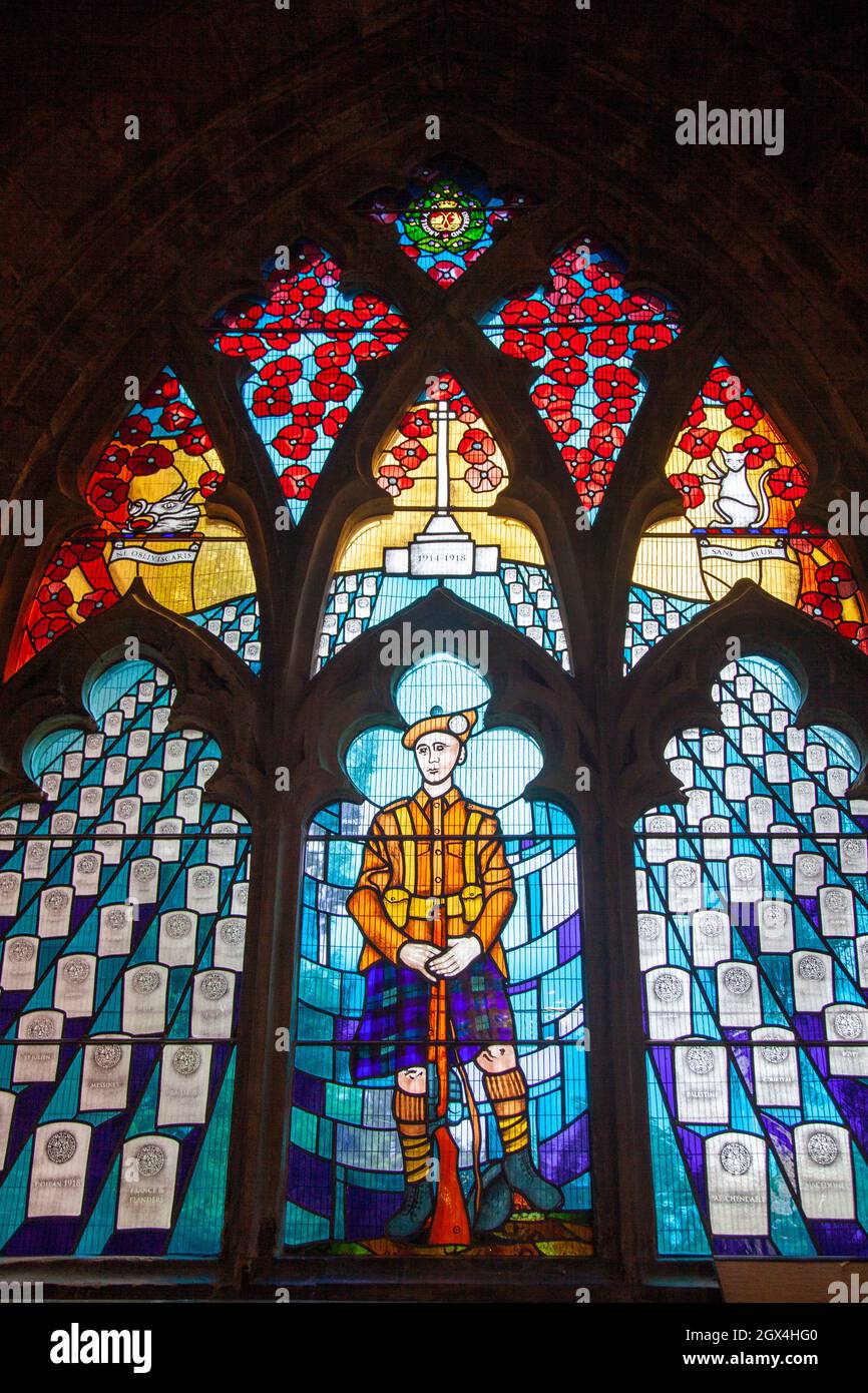 Chiesa della Santa Rude vetrate a Stirling, Scozia Foto Stock